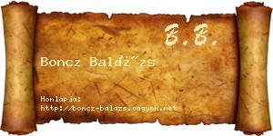 Boncz Balázs névjegykártya